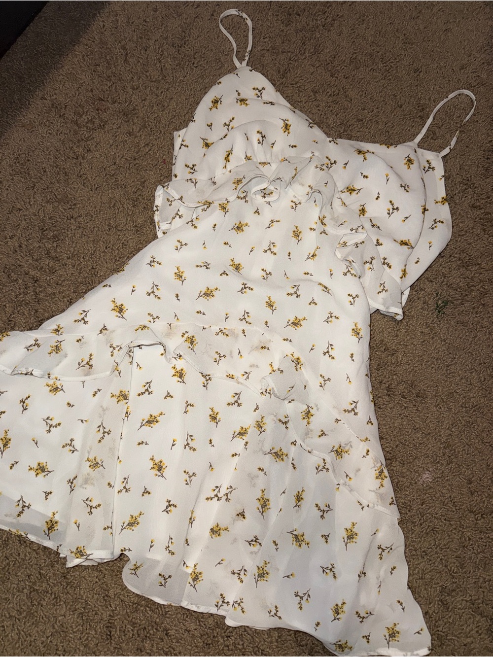 Forever 21 Girls' White Floral Ruffle Sundress